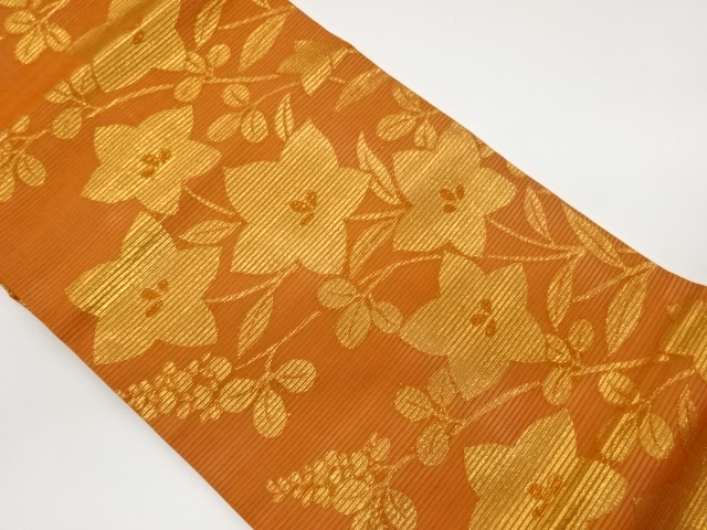 JAPANESE NAGOYA OBI FOR SUMMER / WOVEN BALLOON FLOWER
